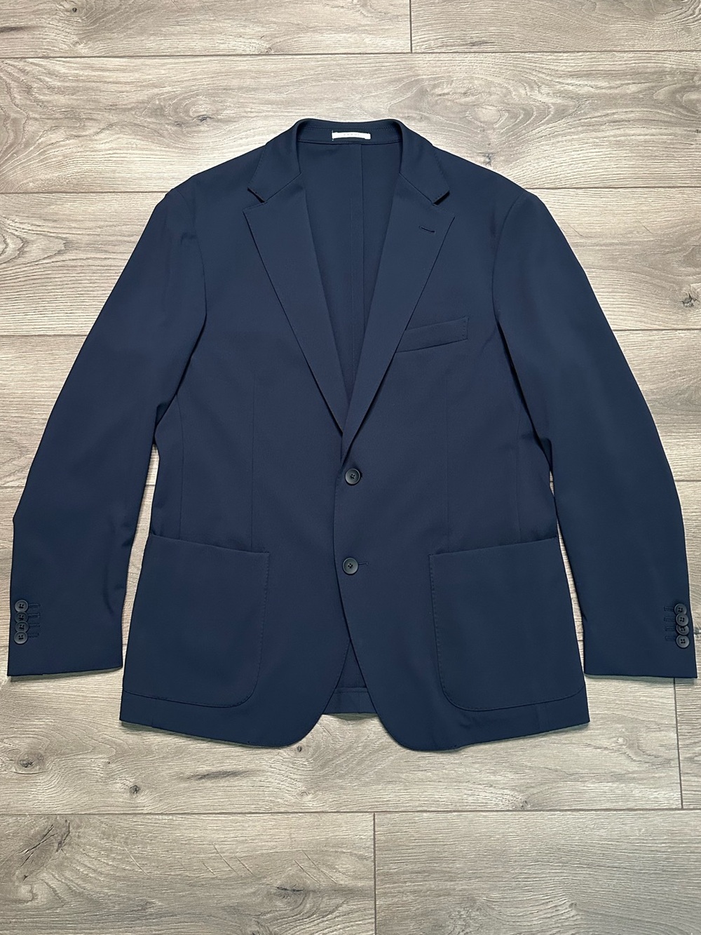 Fradi Techno Active Super Stretch Sleek Tailored Blazer Jacket Navy Blue 42 (L)